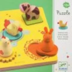 Djeco Puzzle à Encastrer: Canard Et Ses Amis 5 Pièces