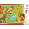 Djeco Puzzle à Encastrer: Coucou Prairie 12 Pièces