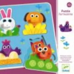 Djeco Puzzle à Encastrer: Fermanimo 4 Pièces