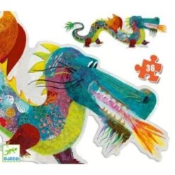 Djeco Puzzle Géant Léon Le Dragon 58 Pièces