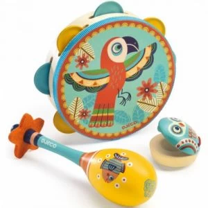 Djeco Set De Tambourin, Castagnette Et Maracas Animambo 1 Djeco Set De Tambourin, Castagnette Et Maracas Animambo
