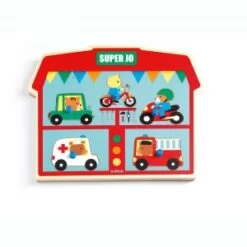 Djeco Encastrement 5 Pièces En Bois Super Jo