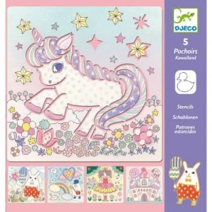 Djeco Set De 5 Pochoirs Kawaïland 1 Djeco Set De 5 Pochoirs Kawaïland