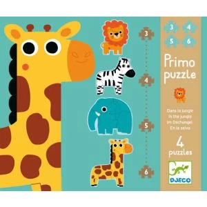Djeco 4 Puzzles: Dans La Jungle De 3, 4, 5 Et 6 Pièces 1 Djeco 4 Puzzles: Dans La Jungle De 3, 4, 5 Et 6 Pièces