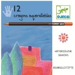 Djeco 12 Crayons Aquarellables Classiques