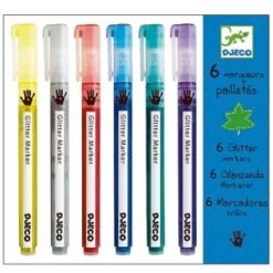Djeco 6 Marqueurs Pailletés