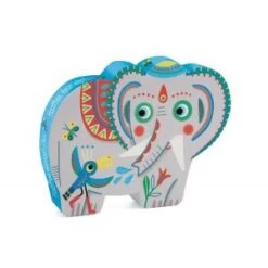 Djeco Puzzle Silhouette - Haathee Éléphant D'Asie - 24 Pièces
