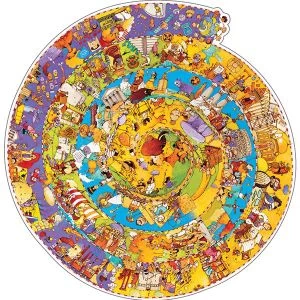 Djeco Puzzle Rond D'observation: Histoire 350 Pièces 1 Djeco Puzzle Rond D'observation: Histoire 350 Pièces