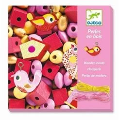 Djeco Kit De Perles En Bois - Oiseaux - 450 Pcs