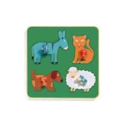 Djeco Puzzle à Encastrement Family Farm (4 Pièces)