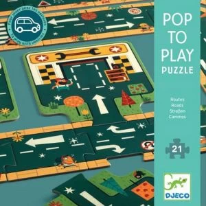 Djeco Puzzle 21 Pièces : Pop To Play : Routes 1 Djeco Puzzle 21 Pièces : Pop To Play : Routes