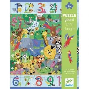 Djeco DJ07148 - Puzzle Géant 1 à 10 Jungle 54 Pièces 1 Djeco DJ07148 - Puzzle Géant 1 à 10 Jungle 54 Pièces