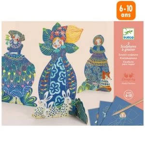 Djeco Sculptures à Gratter Jolies Robes 1 Djeco Sculptures à Gratter Jolies Robes